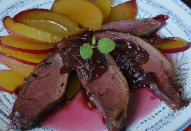 Magret de canard aux poires