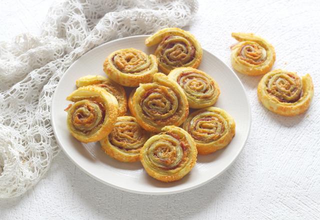 Escargots feuilletés au pesto et jambon fumé