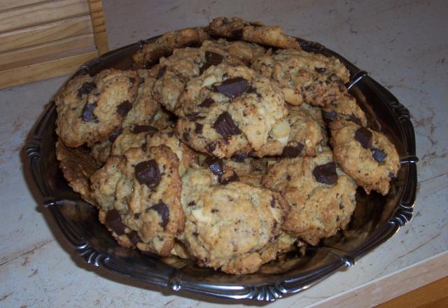 Cookies chocolat pâtissier et amandes