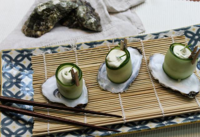 Makis de concombre aux huîtres