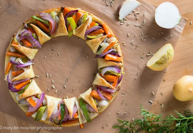 Couronne de légumes bio de printemps sans gluten