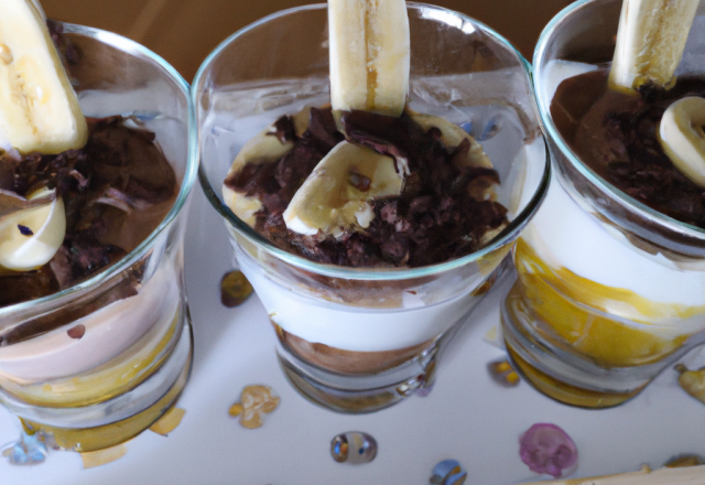 Le gloubiboulga : yaourt nature, chocolat et banane