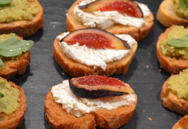 Mini bruschettas fromage et figues