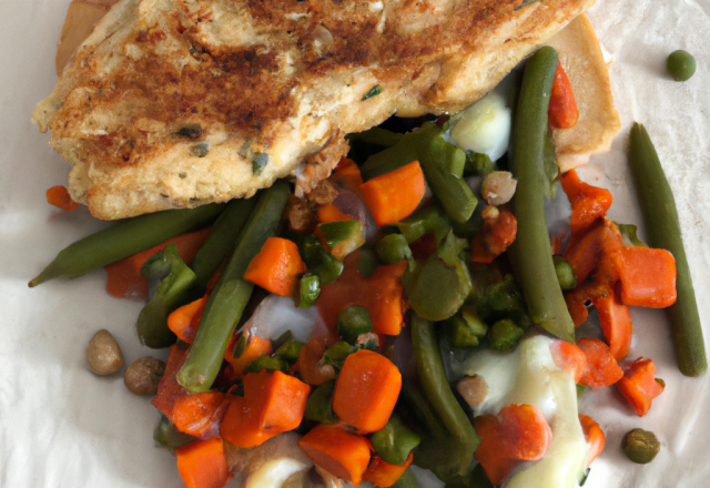 Escalope de dinde aux 3 légumes