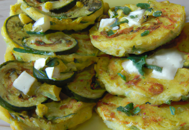 Galettes de courgettes au Cottage Cheese