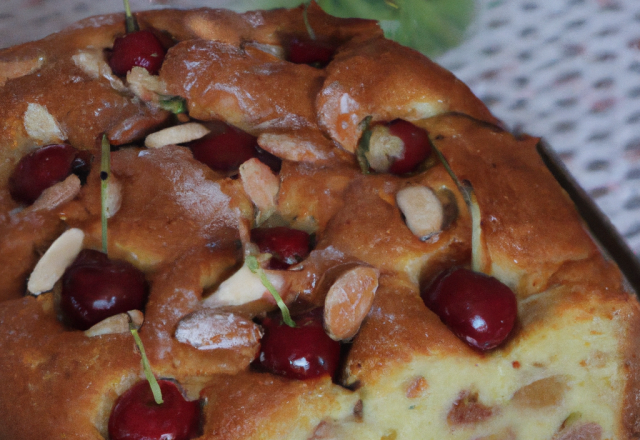 Cake aux cerises et aux amandes