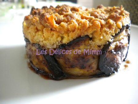 Charlotte d'aubergines et son crumble au parmesan