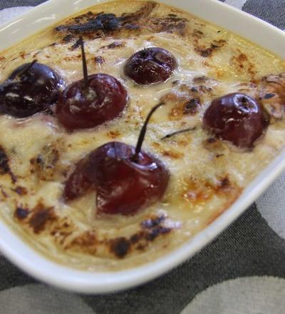 Clafoutis Roquefort Papillon, cerises et noix