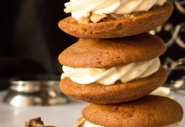 Whoopie pies aux noisettes et fourme d'Ambert