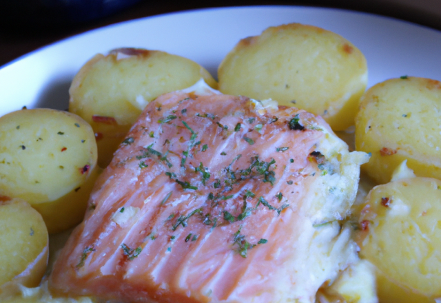 Gratin de pommes de terre au saumon