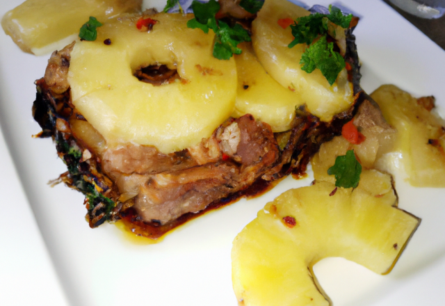 Rôti de veau aux ananas