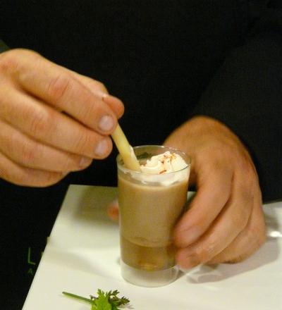 Cappuccino châtaignes, au foie gras de canard