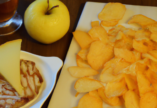 Cantal Jeune à la gelée de cidre et chips de pommes