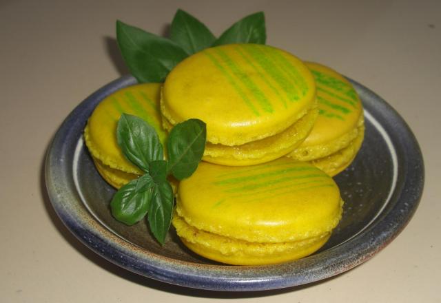 Macarons citron/basilic