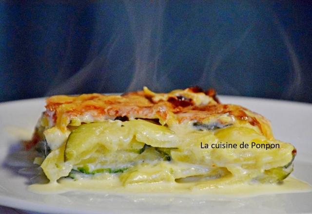 Gratin dauphinois et ses courgettes, plat végétarien