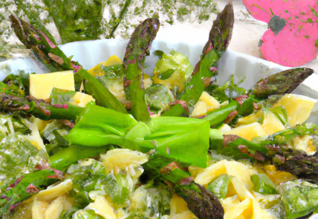 Salades de farfalles aux asperges vertes