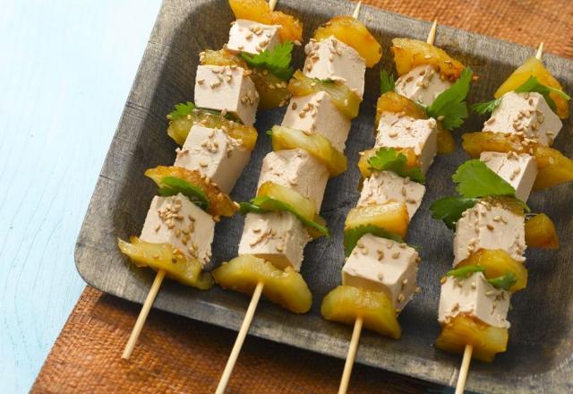 Brochettes d'ananas caramélisé au Fleuron de Canard