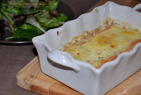 Gratin de crozets au fromage à raclette