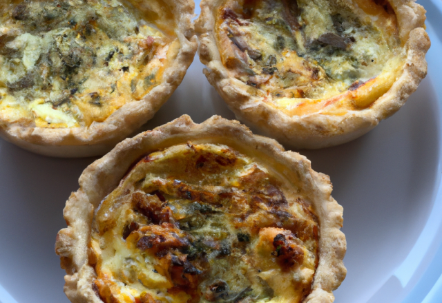 Cheese-Quiches à la truite fumée