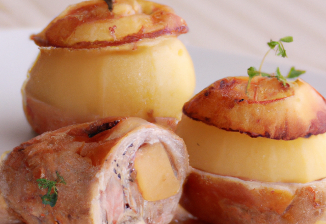 Pommes de terre farcies au foie gras