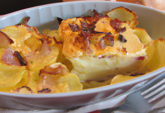 Gratin de pommes de terre et oignons