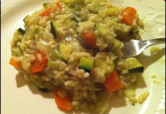 Risotto aux petits légumes et à la crème fraîche