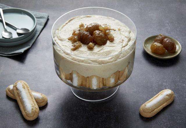 Trifle à la crème de marrons et marrons glacés