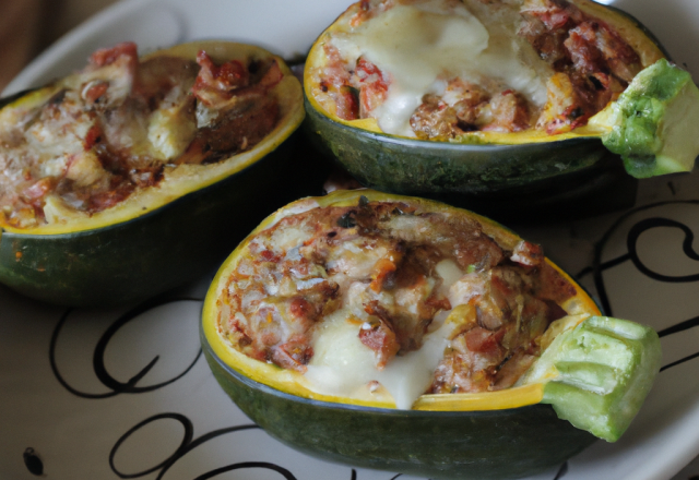 Courgettes farcies aux coques