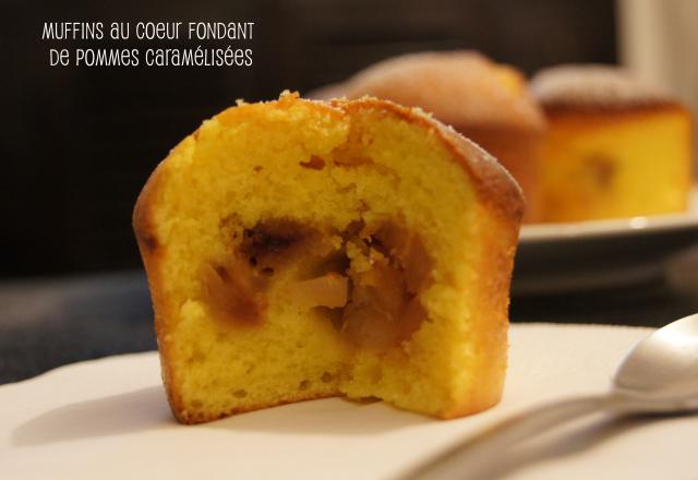 Muffins au cœur fondant de pommes caramélisées