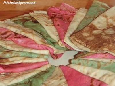 Crêpes en bouquet multicolore