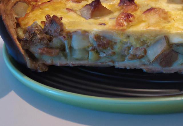 Quiche au boudin et aux pommes d'Île-de-France