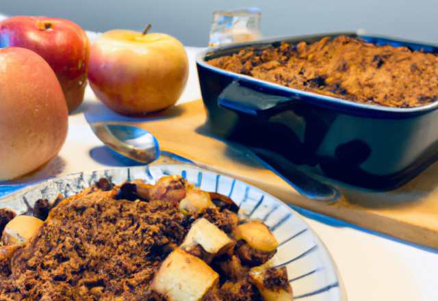 Crumble aux pommes et chocolat