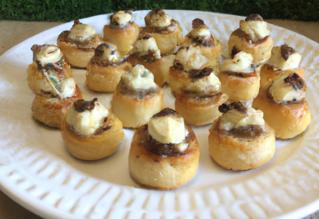 Mini bouchée à la reine garnie de crème aux champignons de Paris