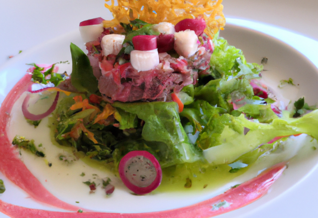 Fraîcheur bicolore et sa vinaigrette au cerfeuil