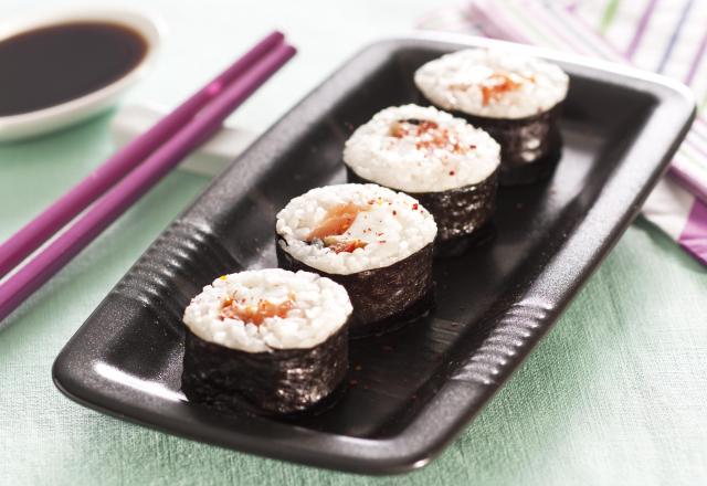 Maki de Chavroux au saumon, tomates confites aux épices grillées