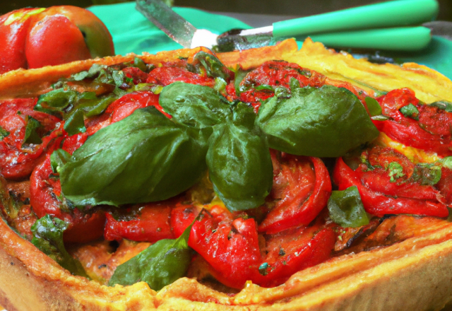 Tarte aux tomates et au basilic