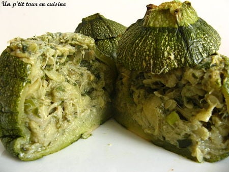 Courgettes farcies aux courgettes version soufflé aux courgettes