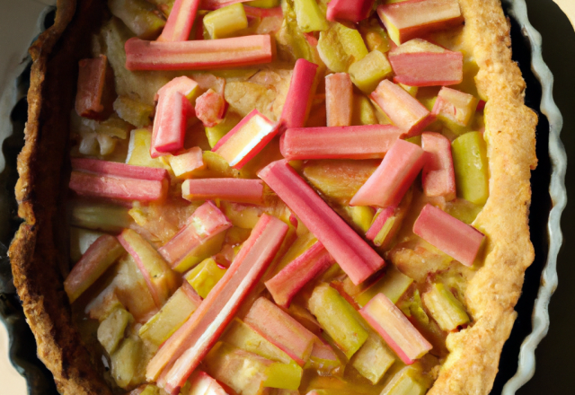 Tarte à la rhubarbe simple et goûteuse