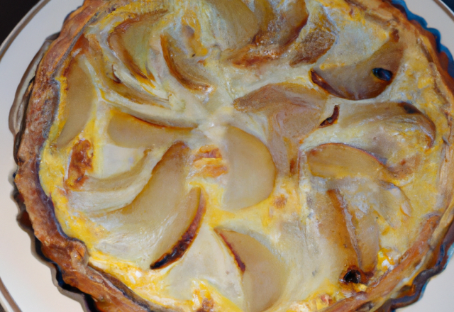 Tarte de poire au chèvre gratiné