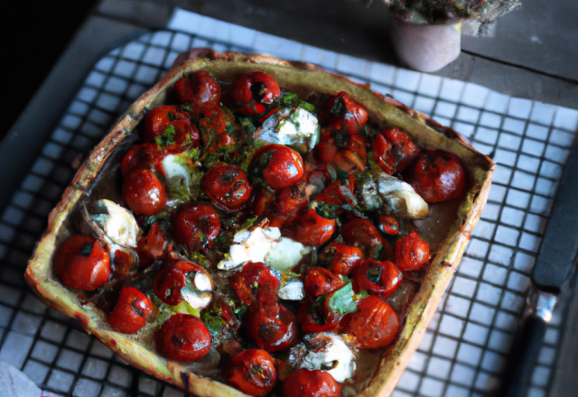 Tarte tomates cerise et chèvre