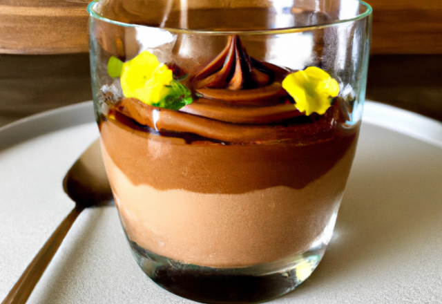 Verrine de mousse au chocolat au beurre salé