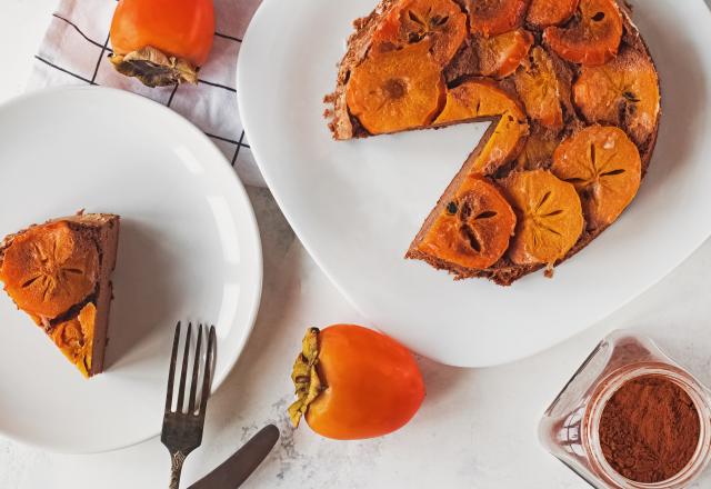 Gâteau renversé aux kakis