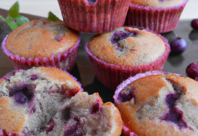 Muffins Violettes-Myrtilles