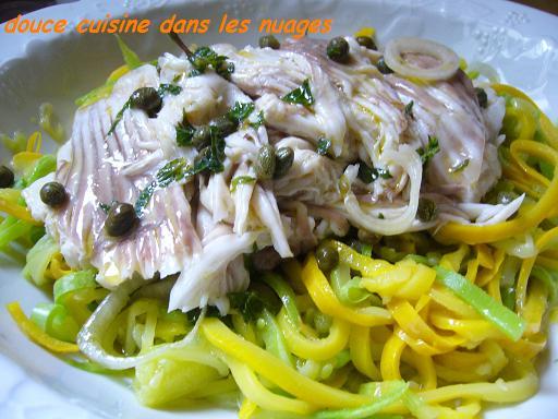 Salade de raie aux deux courgettes