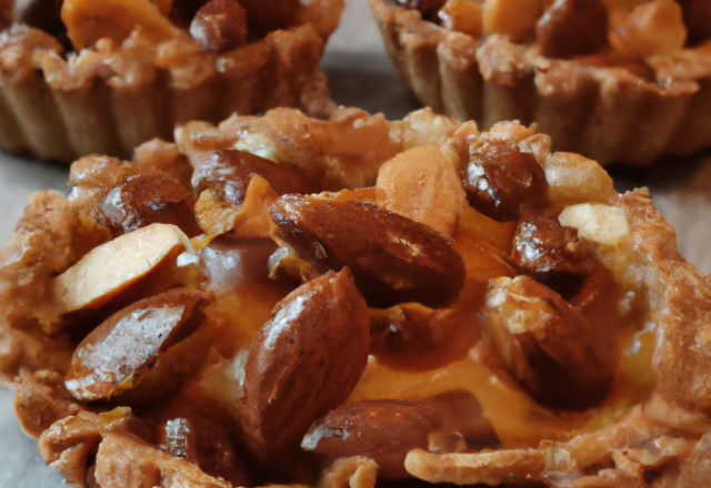 Tartelette aux amandes, carambar et gavottes