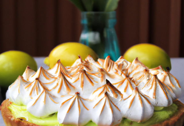 Tarte au citron, à la lime et meringuée