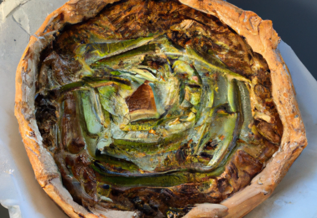 Tourte aux poireaux et morbier