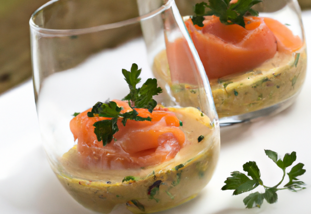 Verrine de saumon fumé pour l'apéritif