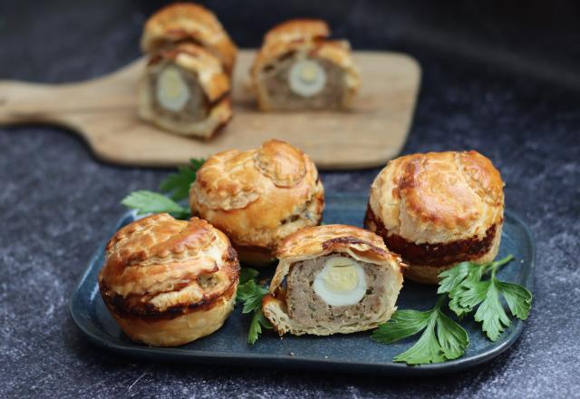 Mini pâté feuilleté au veau et oeuf de caille