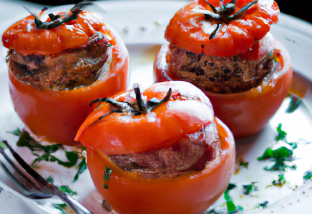 Tomates farcies aux trois viandes